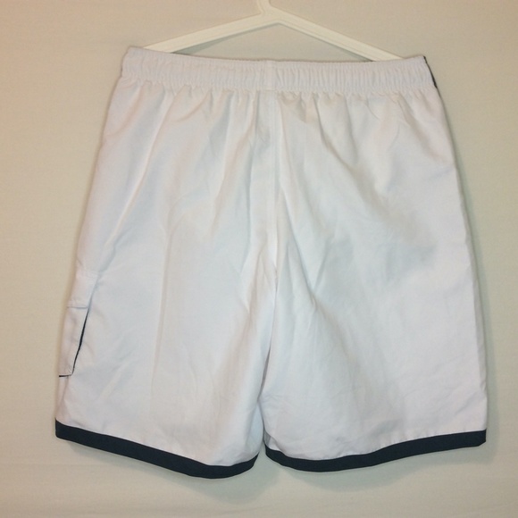 Nike Mens White w/Blue Trim Swim Trunks - Picture 5 of 7